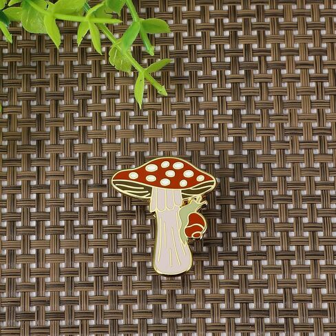 Snail Under The Mushroom Pin,Shimmeroo Funny Enamel Pins Decoration Badges for Backpacks,Clothing,Jackets,Bags,Hat in Saudi Arabia