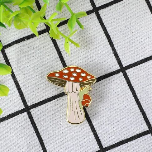 Snail Under The Mushroom Pin,Shimmeroo Funny Enamel Pins Decoration Badges for Backpacks,Clothing,Jackets,Bags,Hat in Saudi Arabia