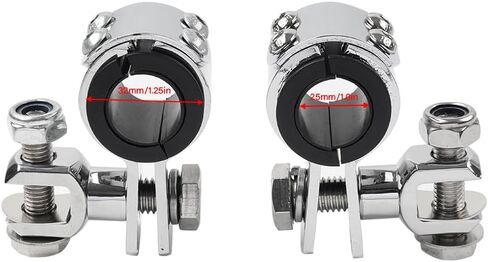 SIKUAI 1 Pair 1" 1.25" Guard Mounting Foot Peg Clamps Crash Bars Footpeg Iron Rubber Black For all motorcycles with 1" (25mm) or 1.25" (32mm) Highway Bar/Crash Guard Bar in Kuwait
