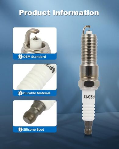 ECCPP Spark Plug Platinum Iridium Fit for Chrysler for PT Cruiser 2001-2010,for Jeep for Wrangle 2003-2006 Replacement for 2313 (4 Spark Plugs) in Kuwait