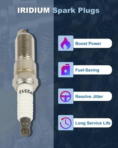 ECCPP Spark Plug Platinum Iridium Fit for Chrysler for PT Cruiser 2001-2010,for Jeep for Wrangle 2003-2006 Replacement for 2313 (4 Spark Plugs) in Kuwait