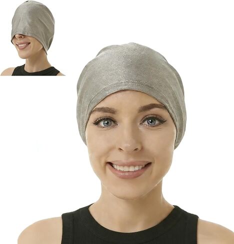 Faraday Silver Fiber Hat, EMF Protection Slouch Beanie, Cap Shielding RF Radiation Knit Cap Blocking Signal,Blocks 99.9% EMFs in Saudi Arabia