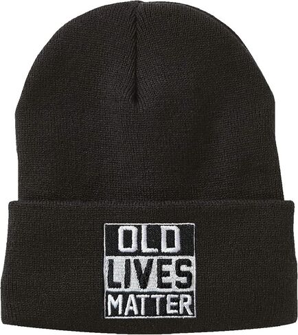 Old Lives Matter Beanie Knit Hat Warm Black Beanie | Great Dad Mom Birthday Beanie Gift - Funny Birthday Watch Cap Gifts in Saudi Arabia