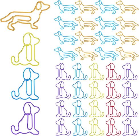 50 Pcs Cute Paper Clips Dog Paperclips Cute Animal Paper Clips Metal Dogs Lover Gifts Black Binder Paperclips Document Note Sorting Organizer for Work School Office Supplies in Saudi Arabia