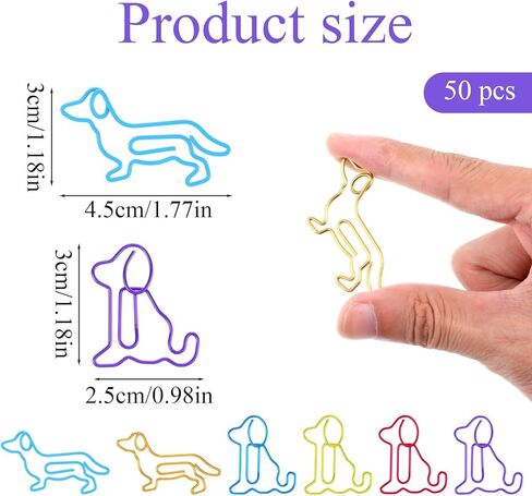 50 Pcs Cute Paper Clips Dog Paperclips Cute Animal Paper Clips Metal Dogs Lover Gifts Black Binder Paperclips Document Note Sorting Organizer for Work School Office Supplies in Saudi Arabia