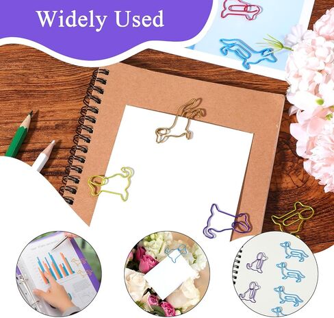 50 Pcs Cute Paper Clips Dog Paperclips Cute Animal Paper Clips Metal Dogs Lover Gifts Black Binder Paperclips Document Note Sorting Organizer for Work School Office Supplies in Saudi Arabia