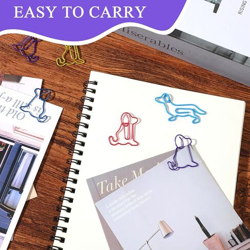 50 Pcs Cute Paper Clips Dog Paperclips Cute Animal Paper Clips Metal Dogs Lover Gifts Black Binder Paperclips Document Note Sorting Organizer for Work School Office Supplies in Saudi Arabia