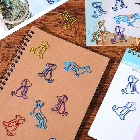 50 Pcs Cute Paper Clips Dog Paperclips Cute Animal Paper Clips Metal Dogs Lover Gifts Black Binder Paperclips Document Note Sorting Organizer for Work School Office Supplies in Saudi Arabia