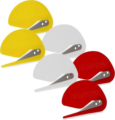 3" Letter Envelope Opener Envelope Slitter Set, Efficient Envelope Opener Slitter, Mail Opener Blade 6 Pcs in Red, Yellow, and White - by Rampro in Kuwait