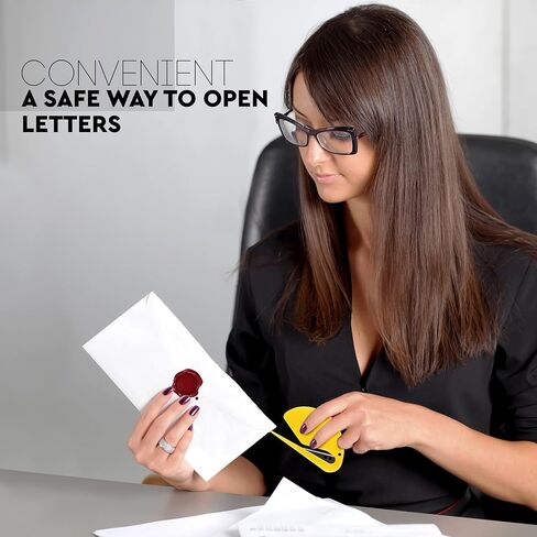 3" Letter Envelope Opener Envelope Slitter Set, Efficient Envelope Opener Slitter, Mail Opener Blade 6 Pcs in Red, Yellow, and White - by Rampro in Kuwait