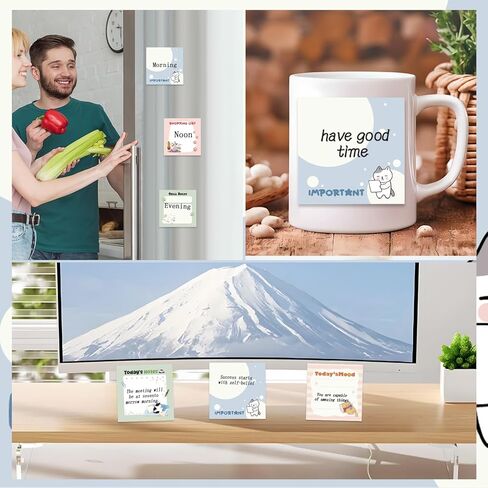 Cat Sticky Notes Gifts - 12 Pack Cartoon Cat Notepads 3x3 Inch, Kitten Gifts for Cats Lovers Animals, Kitten Memo Pads Office School Supplies for Friends Coworkers (600 Sheets) in Kuwait