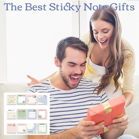 Cat Sticky Notes Gifts - 12 Pack Cartoon Cat Notepads 3x3 Inch, Kitten Gifts for Cats Lovers Animals, Kitten Memo Pads Office School Supplies for Friends Coworkers (600 Sheets) in Kuwait