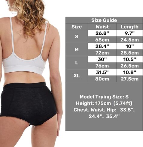 MERINNOVATION 100% Merino Wool Boxer Briefs for Women - Size M 2 Packs Underwear Boy Shorts Everyday Breathable Anti-Odor Black in Kuwait