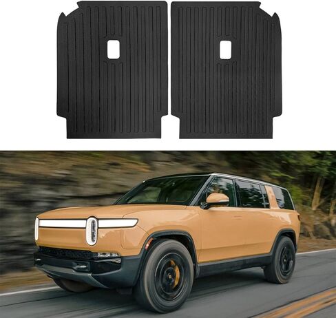 Backrest Mat Compatible with 2022-2026 Rivian R1S, Black TPE All Weather Rear Seat Back Protector Liner Cover 2 Pieces in Saudi Arabia