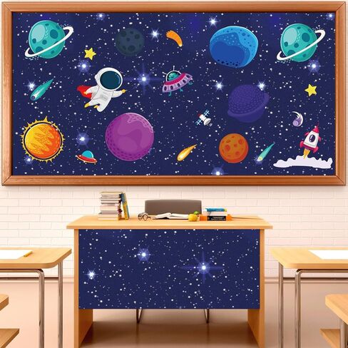 Outer Space Bulletin Board Paper Roll Night Sky Bulletin Board Background Paper Not Easy to Fade Bulletins Decorations for Back to School Poster Papers Arts Crafts Classroom Supply 15.8inx20ft in Saudi Arabia