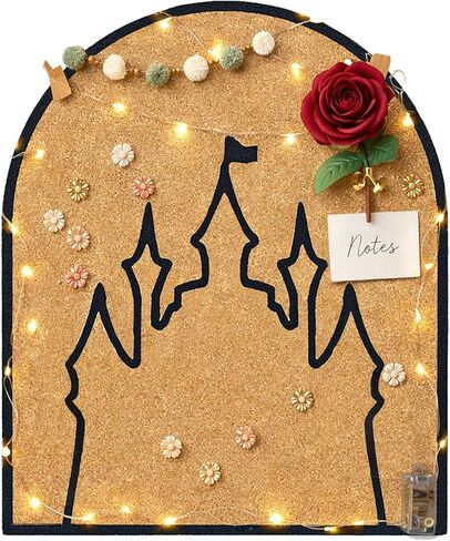 لوحة الفلين ذات دبوس القلعة، لوحة إعلانات مقوسة، ذاتية اللصق، 9.8 بوصة × 11.8 بوصة، سمك 1/2 بوصة (أسود) in Kuwait