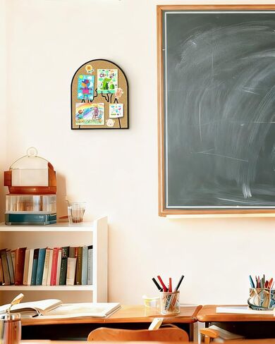 لوحة الفلين ذات دبوس القلعة، لوحة إعلانات مقوسة، ذاتية اللصق، 9.8 بوصة × 11.8 بوصة، سمك 1/2 بوصة (أسود) in Kuwait