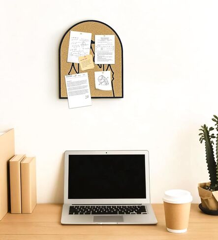 لوحة الفلين ذات دبوس القلعة، لوحة إعلانات مقوسة، ذاتية اللصق، 9.8 بوصة × 11.8 بوصة، سمك 1/2 بوصة (أسود) in Kuwait