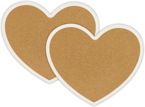 Heart-Shaped Cork Board, 0.3 inch / 8mm Thick Pin Board for Walls, Approx. 10 x 12 inch / 26 x 30 cm Bulletin Board for Office, Home, School, Valentine's Decor(WT-1pc) in Kuwait