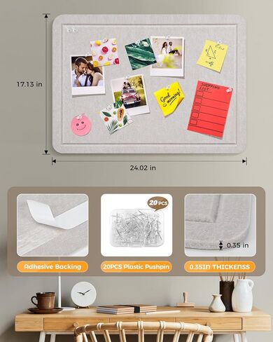 Bulletin Board, 24 x 17 inches Decorative Felt Pin Board for Wall, Foldable Felt Notice Photo Display Board with Self-Adhesive Tape for Office Home School, with 20 Pushpin(Camel) in Saudi Arabia