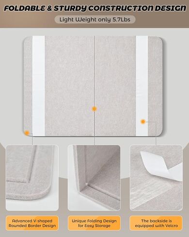 Bulletin Board, 24 x 17 inches Decorative Felt Pin Board for Wall, Foldable Felt Notice Photo Display Board with Self-Adhesive Tape for Office Home School, with 20 Pushpin(Camel) in Saudi Arabia