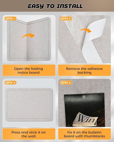 Bulletin Board, 24 x 17 inches Decorative Felt Pin Board for Wall, Foldable Felt Notice Photo Display Board with Self-Adhesive Tape for Office Home School, with 20 Pushpin(Camel) in Saudi Arabia