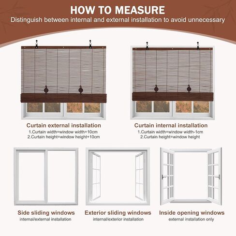 ALIMOO Bamboo Blinds for Interior Windows, Light Filtering Roll Up Windows Shade for Indoor Outdoor Home Patio Porch, 36" W x 72" H in Kuwait
