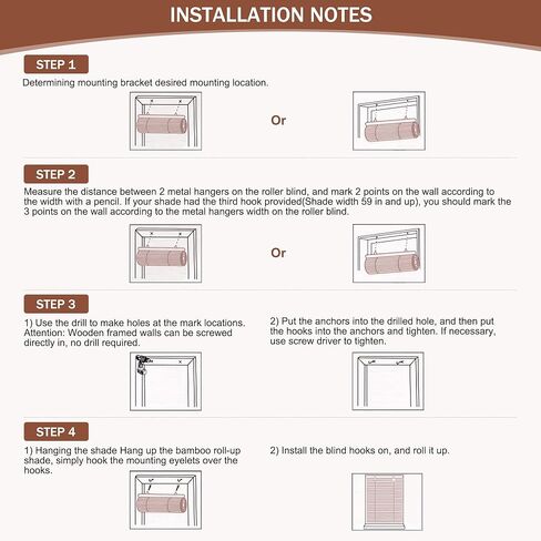 ALIMOO Bamboo Blinds for Interior Windows, Light Filtering Roll Up Windows Shade for Indoor Outdoor Home Patio Porch, 36" W x 72" H in Kuwait