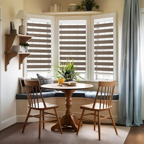 GHV Corded Zebra Blinds for Windows Room Darkening Blinds Dual Layer Privacy for Home and Office (Coffee, 34 in(W) x 72 in(H)) in Saudi Arabia