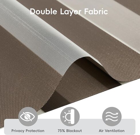 GHV Corded Zebra Blinds for Windows Room Darkening Blinds Dual Layer Privacy for Home and Office (Coffee, 34 in(W) x 72 in(H)) in Saudi Arabia