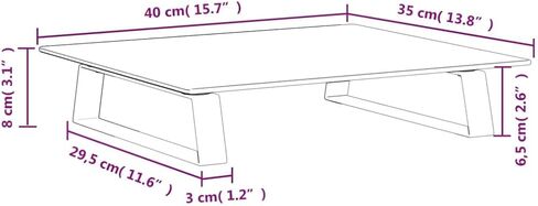 vidaXL White Tempered Glass Monitor Stand - Metal Computer Riser, Ergonomic Design, Extra Underneath Storage for Desk Organization, Sleek Modern Office Accessory, Standard, 374219 in Kuwait
