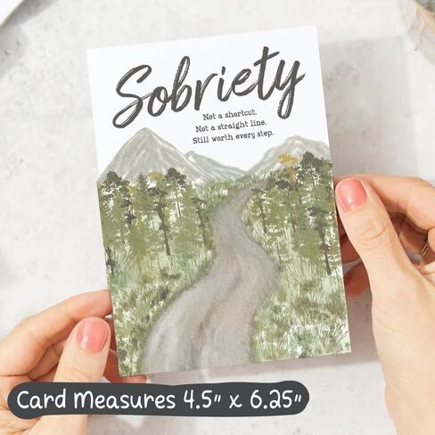 m&h invites Sobriety Winding Road Encouragement Card – Soberversary Milestone Card – AA NA Addiction Recovery in Saudi Arabia