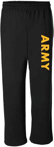 zerogravitee Black Open Bottom Army Sweatpants with Gold Print in Saudi Arabia