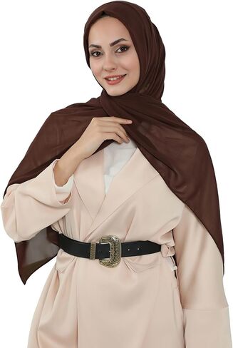 وشاح رأس شال شيفون فوري من عائشة للنساء مع غطاء عمامة شيفون من القطن in Kuwait