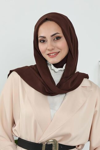 وشاح رأس شال شيفون فوري من عائشة للنساء مع غطاء عمامة شيفون من القطن in Kuwait