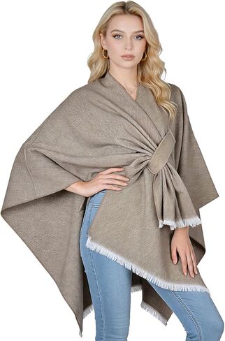 QUIRAI Shawl Wraps for Women, Elegant Pashmina Wraps for Mothers Day Gifts, Open Front Poncho for Spring Fall Winter in Saudi Arabia