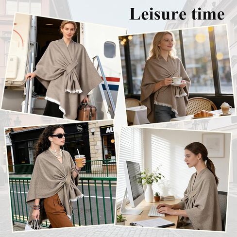 QUIRAI Shawl Wraps for Women, Elegant Pashmina Wraps for Mothers Day Gifts, Open Front Poncho for Spring Fall Winter in Saudi Arabia