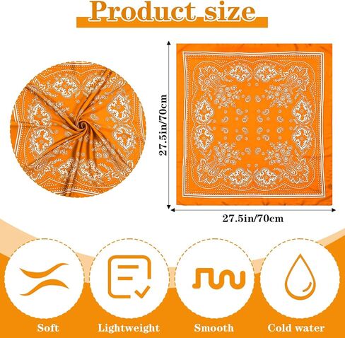 10 Pcs 27.5 x 27.5 Inch Square Satin Head Scarves Women Silk Bandana Hair Scarves Hair Wrap Neck Scarf for Sleeping in Kuwait