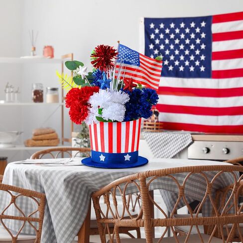 St. Patrick's Day Decorations Centerpiece for Table Green Leprechaun Top Hat Flower Pot Set Artificial Shamrock Flowers Arrangement with Irish Hat Flower Vase for Home Dining Table Holiday in Saudi Arabia