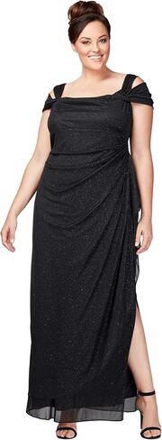 Alex Evenings Women's Long Cold Shoulder Dress, Mother of The Bride in Saudi Arabia