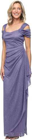 Alex Evenings Women's Long Cold Shoulder Dress, Mother of The Bride in Saudi Arabia