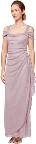 Alex Evenings Women's Long Cold Shoulder Dress, Mother of The Bride in Saudi Arabia