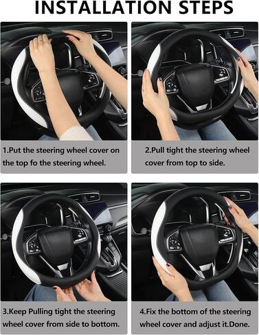 Custom Fit for Tesla Steering Wheel Cover Model 3 (2017-2026) & Model Y (2020-2026), Leather Designed for Tesla Highland/Juniper Interior Accessories (Black) in Saudi Arabia