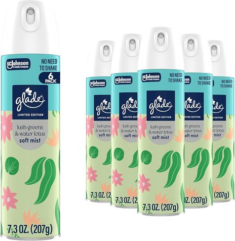 Glade Odor Fighting Soft Mist Air Freshener Room Spray, Lemon Zest & Poppy, 8oz., 6 count in Saudi Arabia