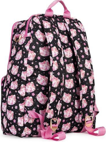 JuJuBe x Hello Kitty Cherry Blossoms Zealous Backpack Diaper Bag, Purses for Women, Includes Changing Pad, Essentials for Mom, Newborn & Baby, Adjustable Padded Straps, Machine Washable in Saudi Arabia