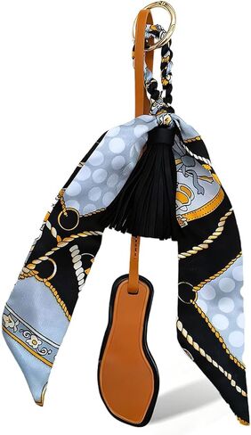 Scarf Bag Charm Slipper Keychain Tassels Leather Bag Charms for Handbags in Kuwait