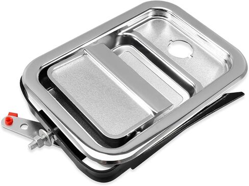 Front Driver Side Exterior Door Handle Fit for Freightliner Classic FLD112 FLD120 FLD120SD FLD132, Replace 760-5205 A1835381000 S-18815 HLK1057,Chrome in Saudi Arabia