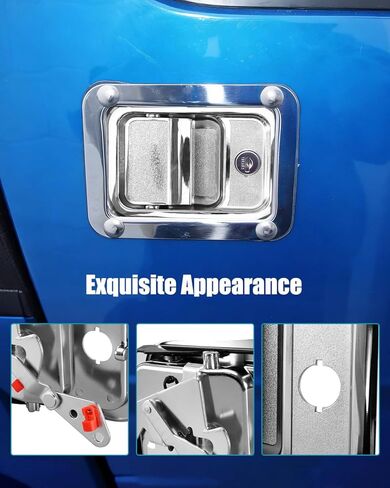 Front Driver Side Exterior Door Handle Fit for Freightliner Classic FLD112 FLD120 FLD120SD FLD132, Replace 760-5205 A1835381000 S-18815 HLK1057,Chrome in Saudi Arabia