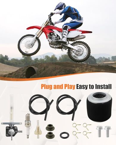 Air Filter Holder Kit, Fuel Valve Petcock kit 17212-KJ2-003 Fit for Honda CRF80F XR100R XR80R CRF100F Replace 16950-GEL-701 16950-GN1-871 16950-GCF-67 in Saudi Arabia