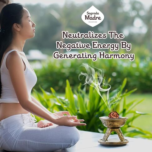 Sagrada Madre Hand Tied Smudge Bombs - 8 pcs Olibanum and Rose Sage Bundle, Relieves Stress & Ward Off Negative Energies, Composition of Pine Wood, Natural Binder & Salt in Kuwait